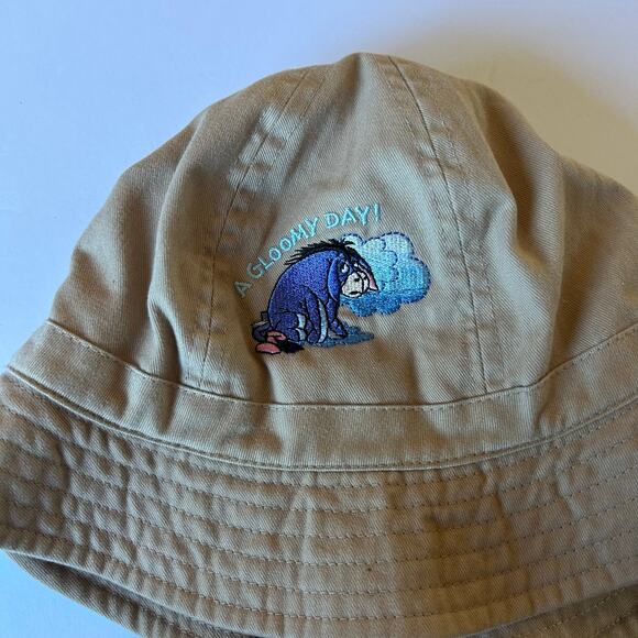 Disney Vintage Womens One Size Tan Embroidered Eeyore Bucket Hat Winnie the Pooh - Picture 2 of 5